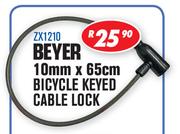 Beyer 10mm x 65cm Bicycle Keyed Cable Lock ZX1210