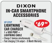 Dixon Lighting Car Charger 1 x USB Port + Lighting Cable UP-511IP
