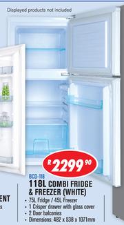 Special Dixon 118Ltr Combi Fridge Freezer White BCD 118 m
