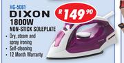 Dixon 1800W Non Stick Soleplate Steam Iron HG-5081
