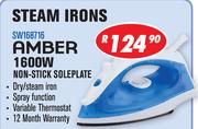 Amber 1600W Non Stick Soleplate Steam Iron SW168716
