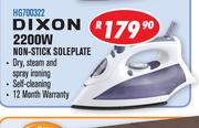 Dixon 2200W Non Stick Soleplate Steam Iron HG700322