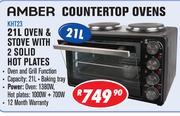 Amber 21Ltr Oven & Stove With 2 Solid Hot Plates KHT23
