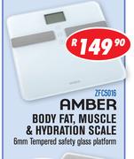 Amber Body Fat, Muscle & Hydration Scale 6mm Tempered Safety Glass Platform ZFC5016