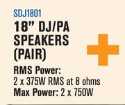 Dixon 18” DJ/PA Speakers (Pair) SDJ1801