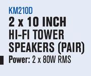 Dixon 2 x 10 Inch Hi-Fi Tower Speakers (Pair) KM210D