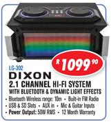 Dixon 2.1 Channel Hi-Fi System With Bluetooth & Dynamic Light Effects LG-302