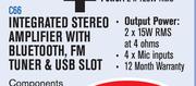 Dixon Integrated Stereo Amplifier With Bluetooth/FM Tuner & USB Slot C66