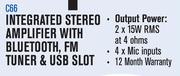 Dixon Integrated Stereo Amplifier With Bluetooth/FM Tuner & USB Slot C66