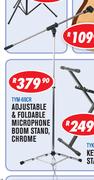 Adjustable & Foldable Microphone Boom Stand Chrome TYM-69CR