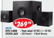 Dixon 2.1 Channel Multimedia Speaker Systems With 3.5mm Stereo Jack Subwoofer & 2 Speakers DN2110