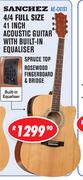 Sanchez 4/4 Full Size 41 Inch Acoustic Guitar With Built In Equaliser AE-C41S1