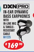 DXN Pro In-Ear Dynamic Bass Earphones With In-Line Mic & Tangle-Resistant Cable MI1225