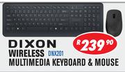 Dixon Wireless Multimedia Keyboard & Mouse DNX201