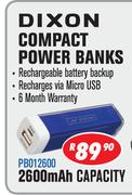 Dixon 2600mAh Compact Power Banks PB12600