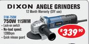 Dixon Angle Grinders 750W 115mm S1M-750W