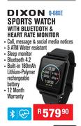 Dixon Sports Watch With Bluetooth & Heart Rate Monitor Q-68XE