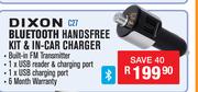 Dixon Bluetooth Handsfree Kit & In-Car Charger C27