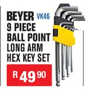 Beyer 9 Piece Ball Point Long Arm Kex Key Set VK46