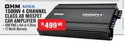 OHM 1500W 4 Channel Class AB Mosfet Car Amplifier WJE40.4A