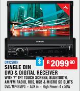 Dixon Single Din DVD & Digital Receiver With 7" TFT Touch Screen,Bluetooth,AM/FM Radio,RDS DN1228TH