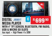 Jebson Digital Media Player With 4" TFT Screen,Bluetooth,FM Radio,USB & Micro SD Slot JB5851T