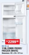 Dixon 118Ltr Combi Fridge/Freezer White BCD-118