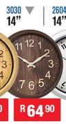 Assorted Wall Clock 14" 3030
