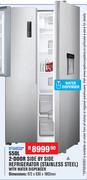 Dixon 550Ltr 2 Door Side By Side Refrigerator Stainless Steel With Water Dispenser DF550SSD