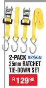 Beyer 2 Pack 25mm Ratchet Tie Down Set Hand Tool MR25X5M