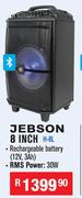 Jebson 8 Inch Portable Trolley Speakers With Integrated Handle & Wheels H-8L