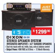 Dixon Stereo Speaker System Integrated Amplifier + 6.5" Karaoke Speakers BN-304