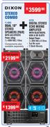 Dixon Dual 10" Stereo Speakers (Pair) With LED Effects FL-006D