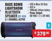 Dixon Bass Bomb Lightshow Bluetooth Speaker 2.1 Channel Active S21 RGB