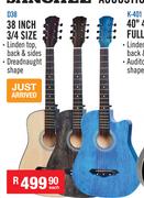 Sanchez Acoustic Guitars 38 Inch 3/4 Size D38-Each
