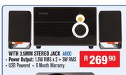 Dixon 2.1 Channel Multimedia Speaker System+Subwoofer & 2 Speakers With 3.5mm Stereo Jack A600