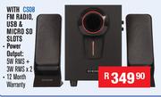 Dixon 2.1 Channel Multimedia Speaker System+Subwoofer & 2 Speakers With FM Radio CS08