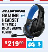 Rippa Gaming Headset With Mic And In Line Volume Control X22