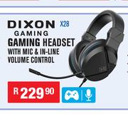 Dixon Gaming Headset With Mic And In Line Volume Control X28