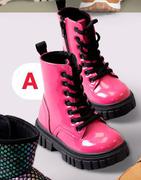 Girls Pink Lace Up Boots Size 4-1