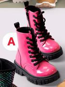 Girls Pink Lace Up Boots Size 4-1