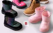 Girls Snug Boots Black/Pink Size 3-1