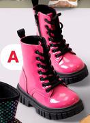 Girls Pink Lace Up Boots Size 4-1