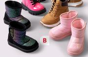 Girls Snug Boots Black/Pink Size 3-1