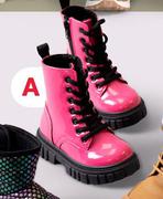 Girls Pink Lace Up Boots Size 4-1