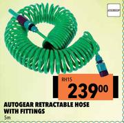 Autogear Retractable Hose With Fittings 5m RH15