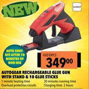 Autogear Rechargeable Glue Gun With Stand & 10 Glue Sticks GGS10PCS