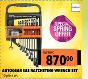 Autogear SAE Ratcheting Wrench Set RW10PC