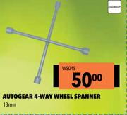 Autogear 4 Way Wheel Spanner 13mm WS04S