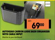 Autogear Carbon Look Dash Organiser With Cable Input D01